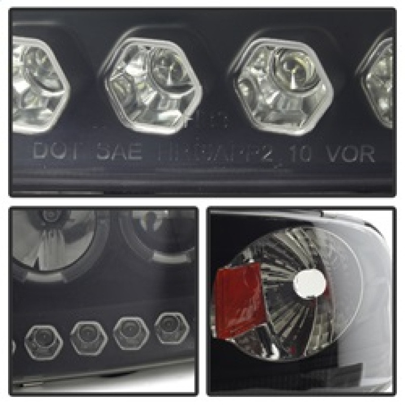 Spyder Ford F150 97-03 Projector - LED Halo Amber Reflector LED Blk Smke PRO-YD-FF15097-1P-AM-BSM - 5078445