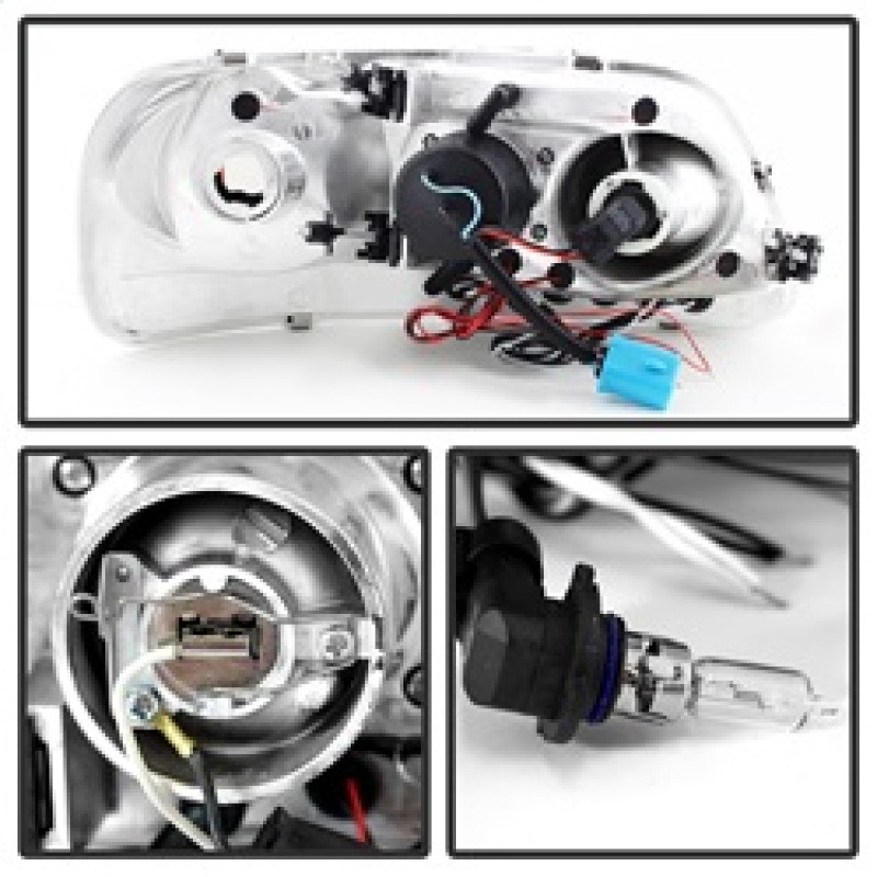 Spyder Ford F150 97-03 Projector - LED Halo Amber Reflector LED Blk Smke PRO-YD-FF15097-1P-AM-BSM - 5078445