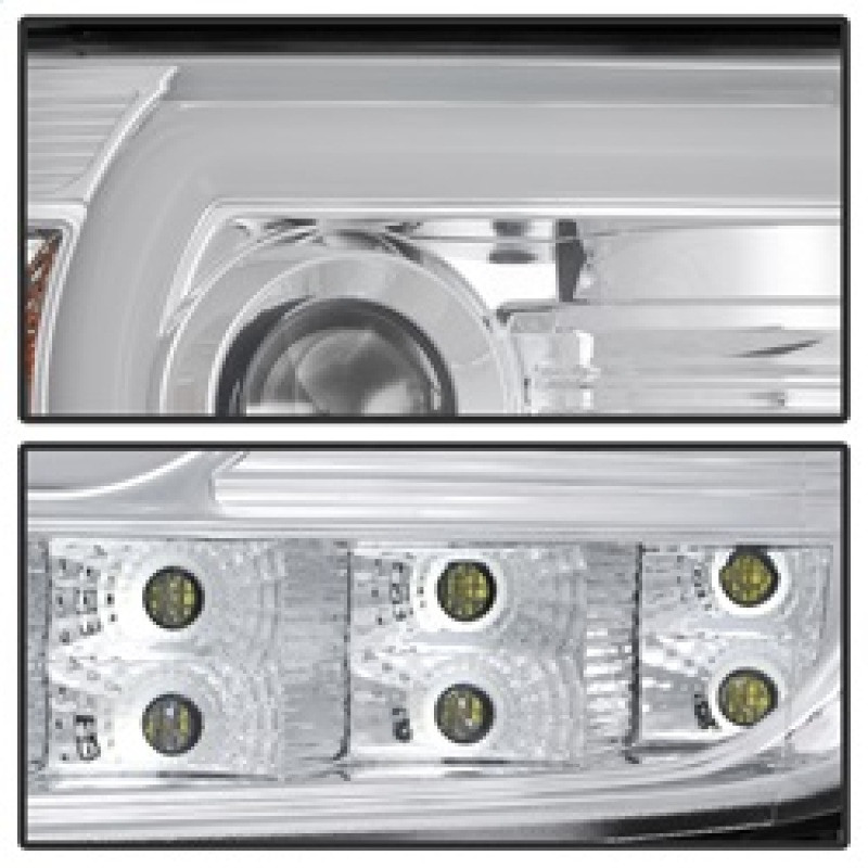 Spyder GMC Sierra 14-16 Projector Headlights Light Bar DRL Chrm PRO-YD-GS14V2-LBDRL-C - 5080868