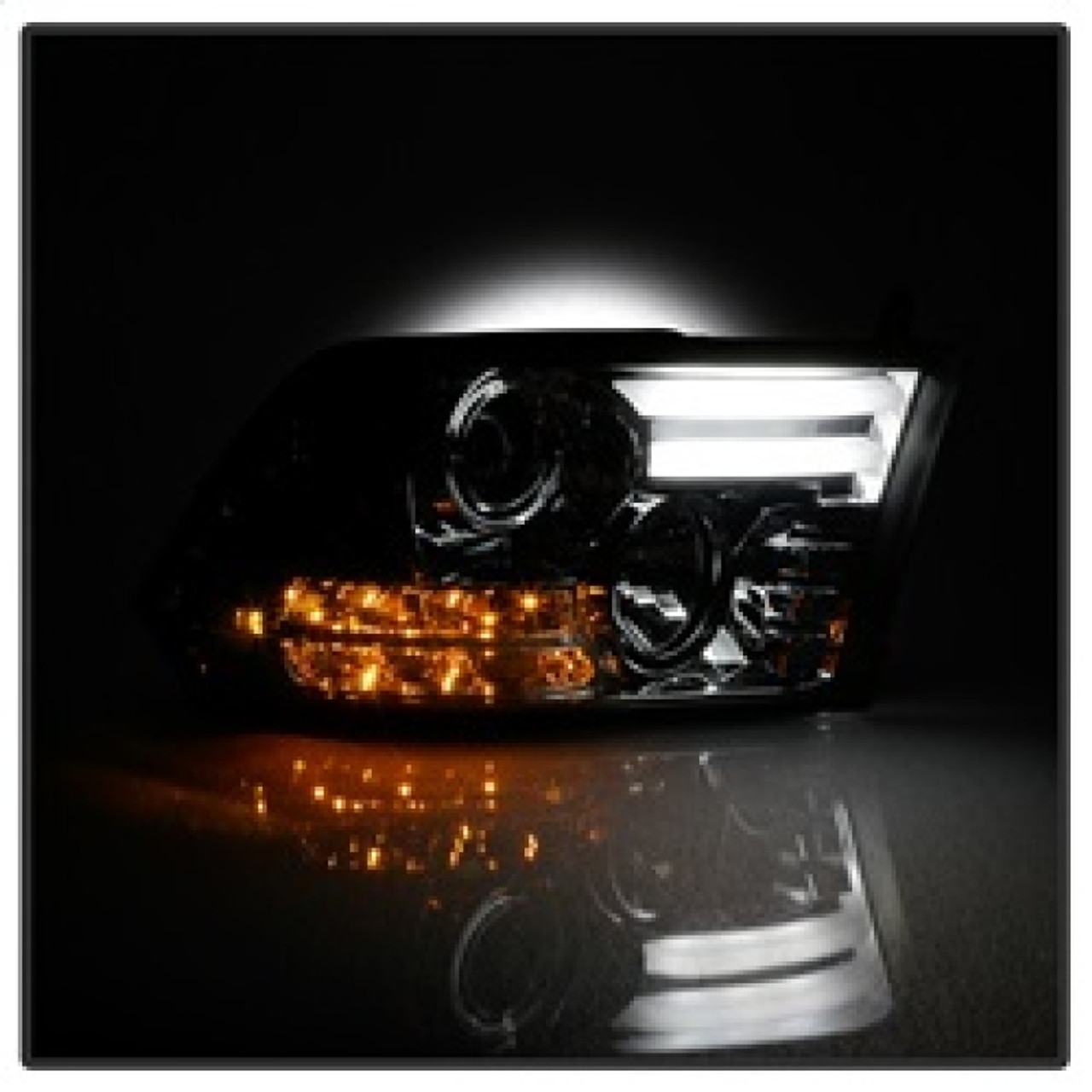 Spyder Dodge Ram 13-15 Projector Headlights Light Bar DRL Smoke PRO-YD-DR13-LBDRL-SM - 5081735