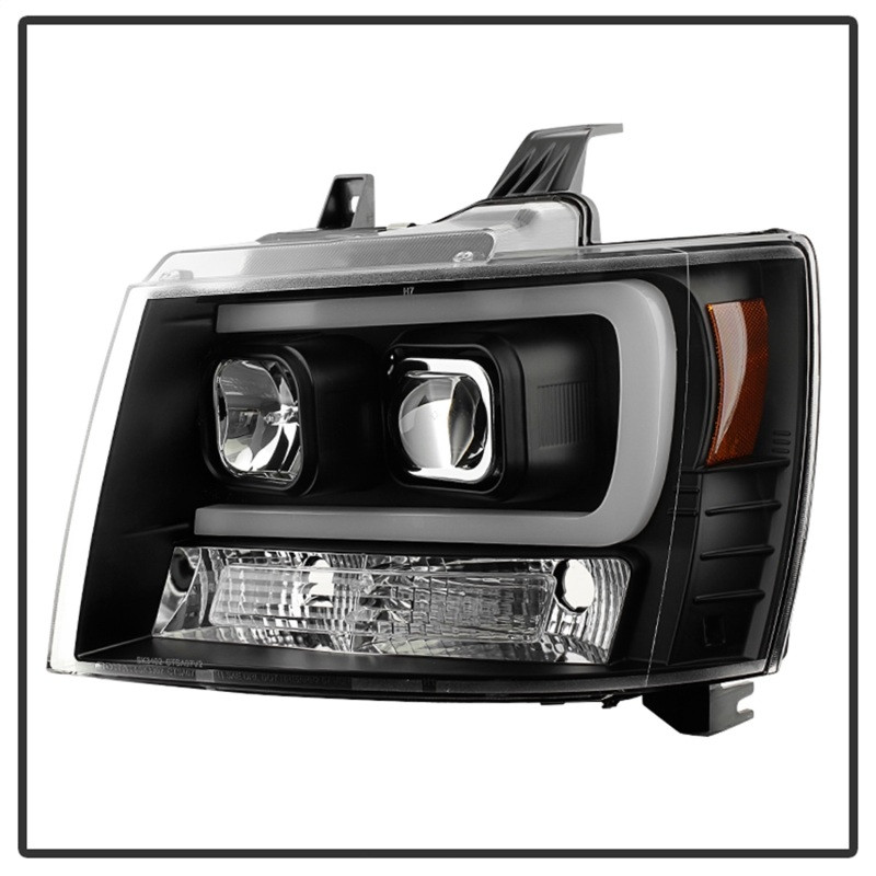 Spyder 07-14 Chevy Suburban/1500/2500/Tahoe V2 Projector Headlights Blk PRO-YD-CSUB07V2-DRL-BK - 5082565