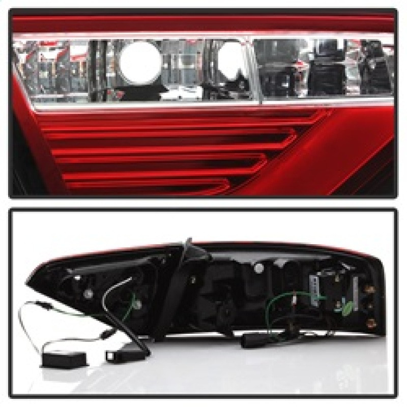Spyder 08-12 Audi A5 LED Tail Lights - Red Clear ALT-YD-AA508V2-LED-RC - 5083258