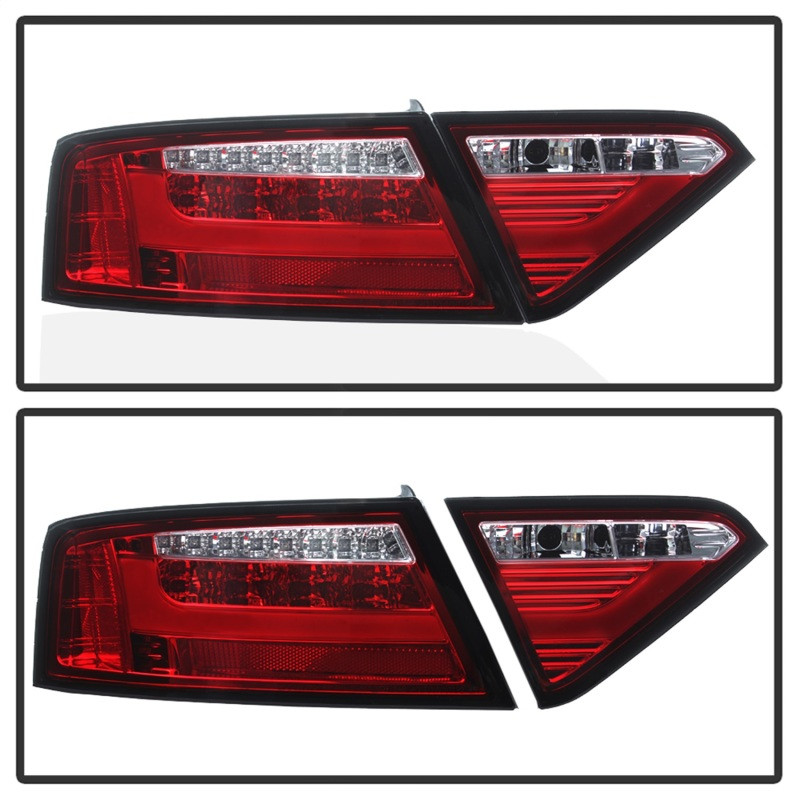 Spyder 08-12 Audi A5 LED Tail Lights - Red Clear ALT-YD-AA508V2-LED-RC - 5083258