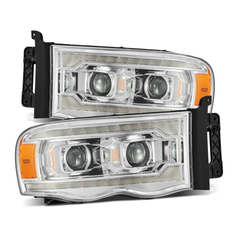 AlphaRex 02-05 Dodge Ram 1500 LUXX LED Proj Headlights Plank Style Chrome w/Activ Light/Seq Signal - 880568 Photo - Primary