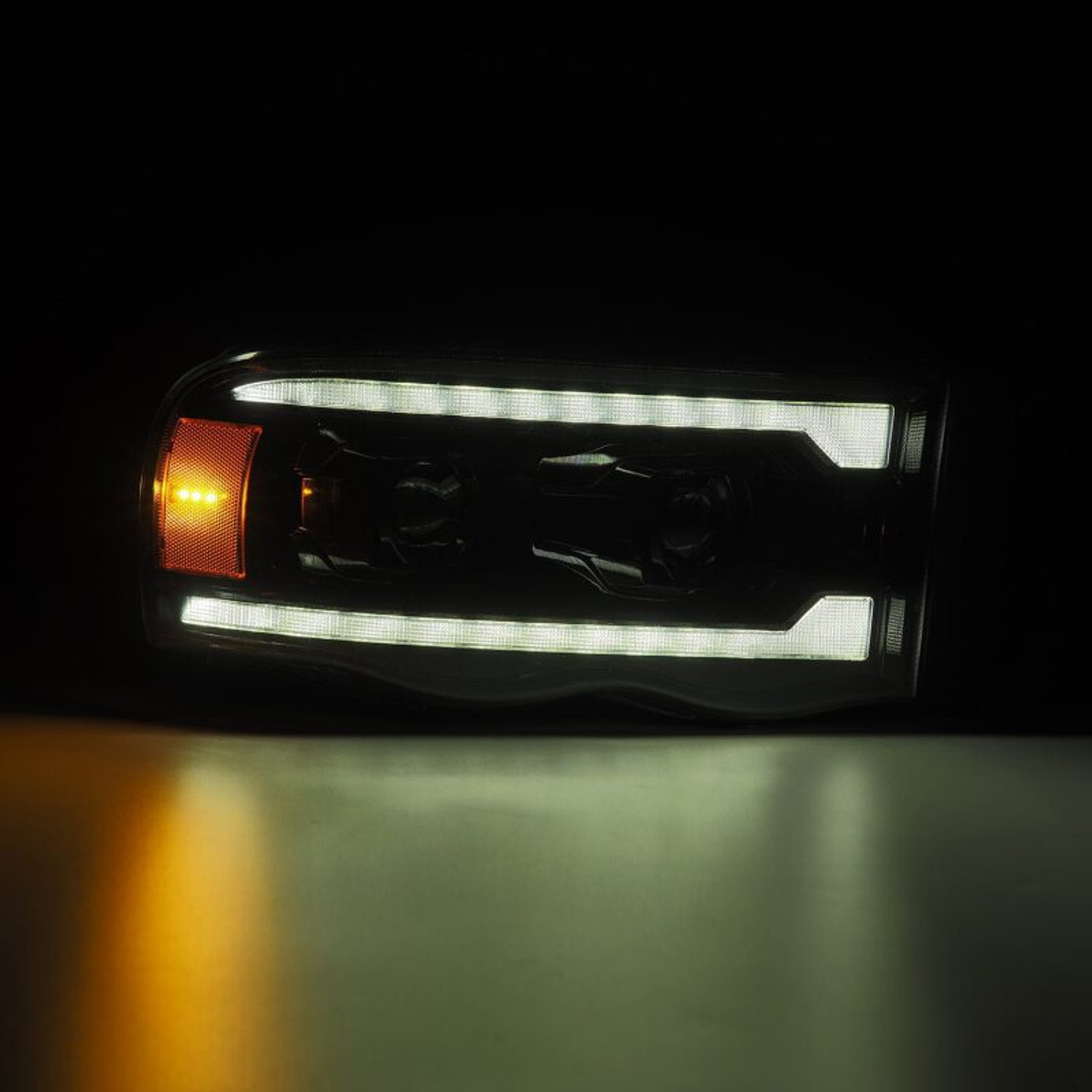 AlphaRex 02-05 Dodge Ram 1500 LUXX LED Proj Headlights Alpha Black w/Activ Light/Seq Signal - 880569 User 3