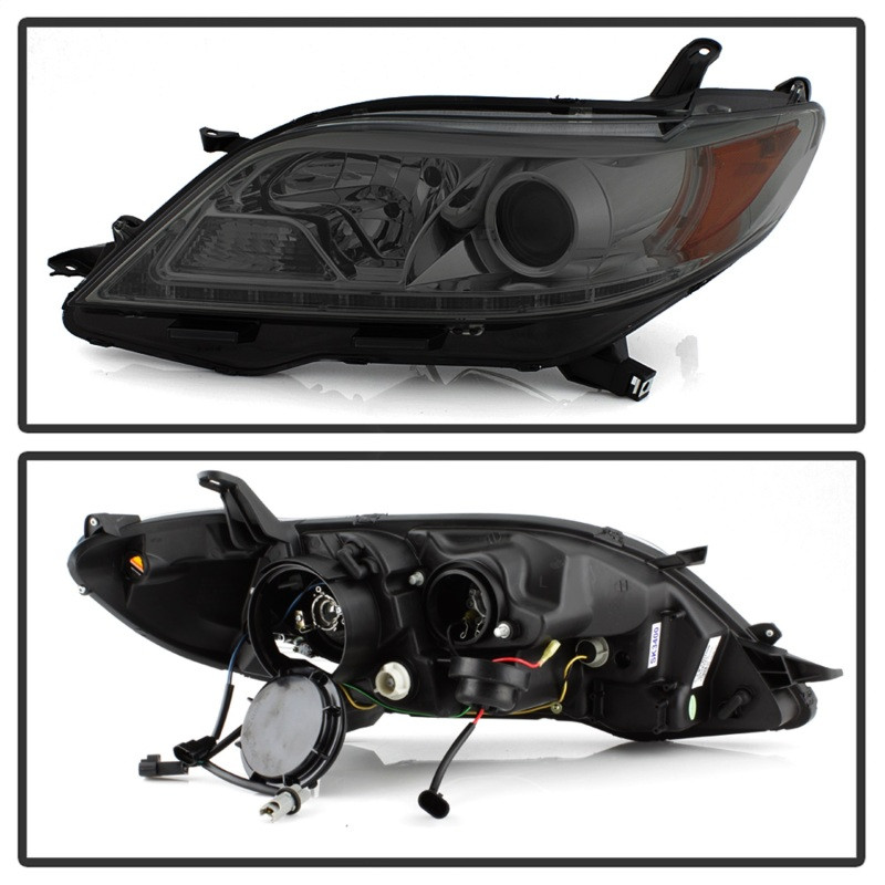 Spyder 11-14 Toyota Sienna Projector Headlights - DRL LED - Smoke PRO-YD-TSEN11-DRL-SM - 5083999