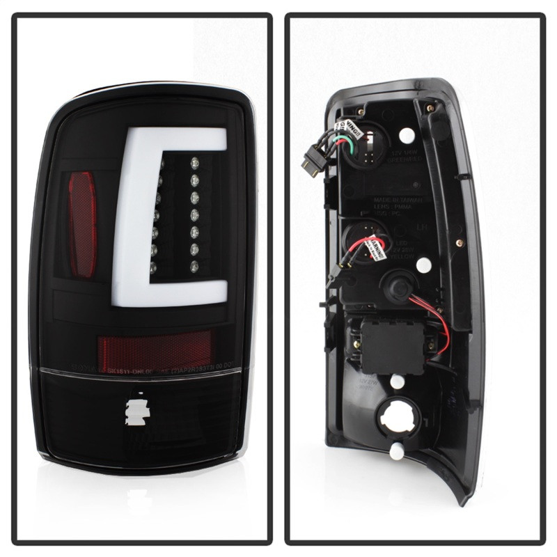 Spyder 00-06 GMC Yukon/Yukon XL V2 Light Bar LED Tail Lights - Black (ALT-YD-CD00V2-LBLED-BK) - 5084149