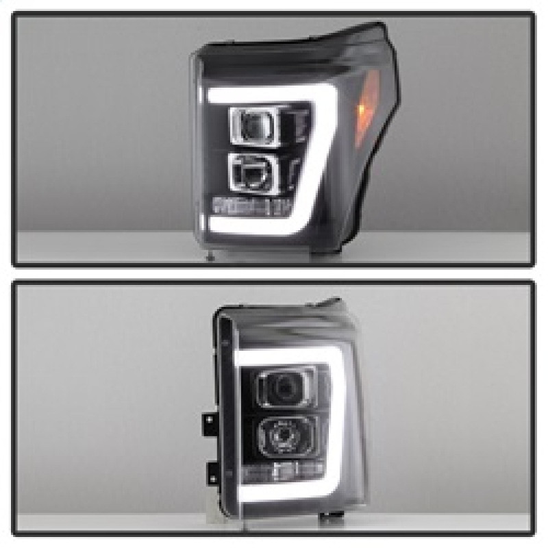 Spyder Ford F-250/F-350/F450 Super Duty 11-16 V2 Projector Headlights - Black (PRO-YD-FS11V2-LB-BK) - 5084460