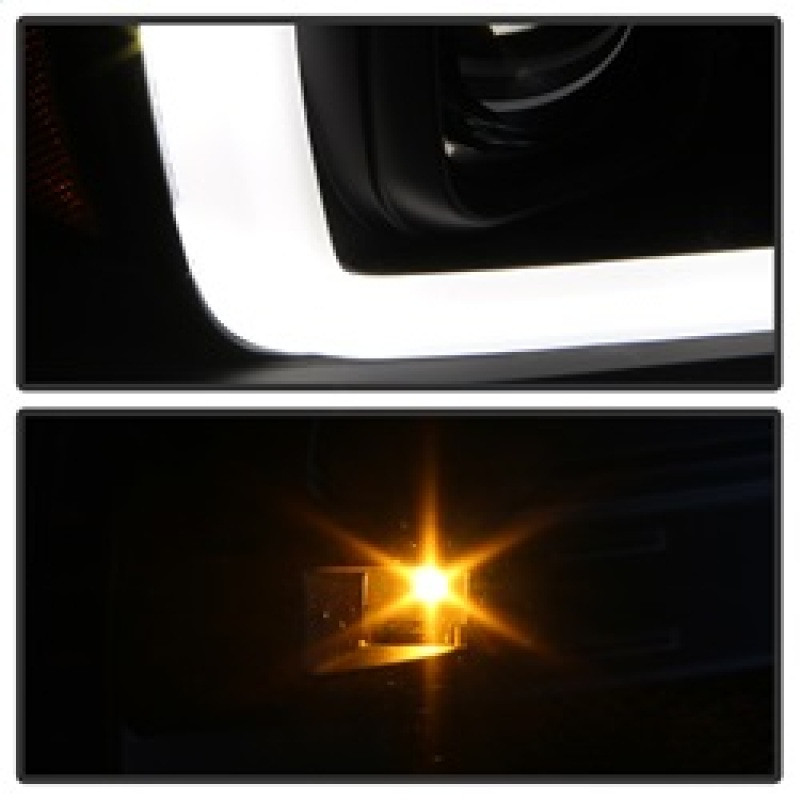 Spyder 04-08 Ford F-150 Projector Headlights - Light Bar DRL - Black PRO-YD-FF15004V2-LB-BK - 5084484