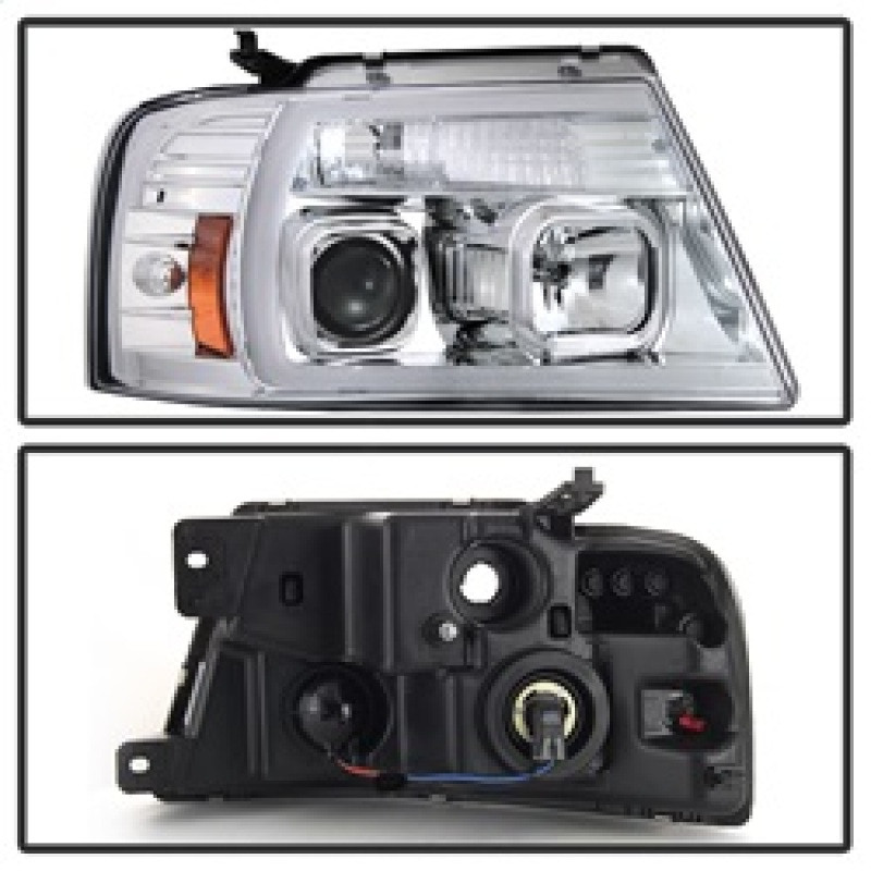 Spyder 04-08 Ford F-150 Light Bar Projector Headlights - Chrome (PRO-YD-FF15004V2-LB-C) - 5084637