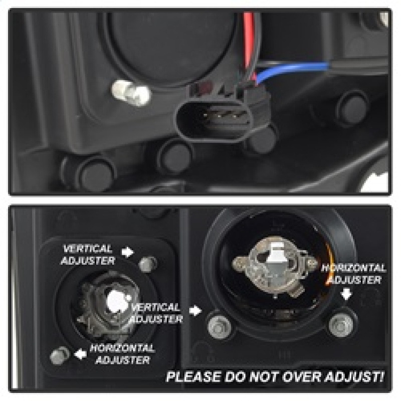 Spyder 05-07 Ford F250/350/450 SD Ver 2 Proj Headlights - Light Bar DRL - Black PRO-YD-FS05V2-LB-C - 5084682