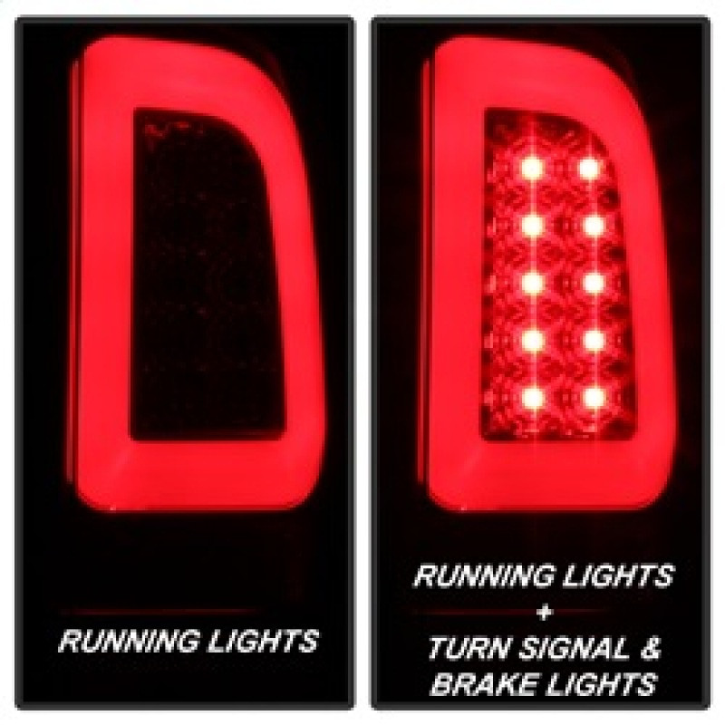 Spyder 08-16 Ford Super Duty F-250 V3 Light Bar LED Tail Lights - Red Clear (ALT-YD-FS07V3-LBLED-RC) - 5084736