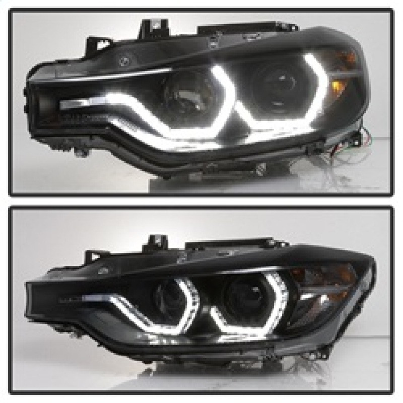 Spyder 12-14 BMW F30 3 Series 4DR Projector Headlights - LED DRL - Blk Smoke PRO-YD-BMWF3012-DRL-BSM - 5085047