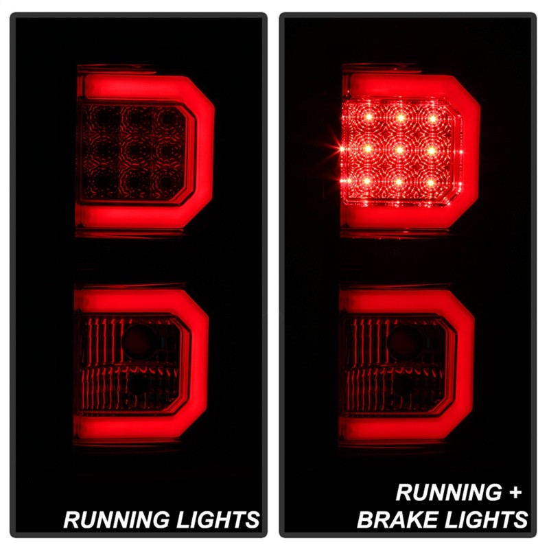 Spyder 07-13 Toyota Tundra V2 Light Bar LED Tail Lights - Red Clear ALT-YD-TTU07V2-LB-RC - 5085450