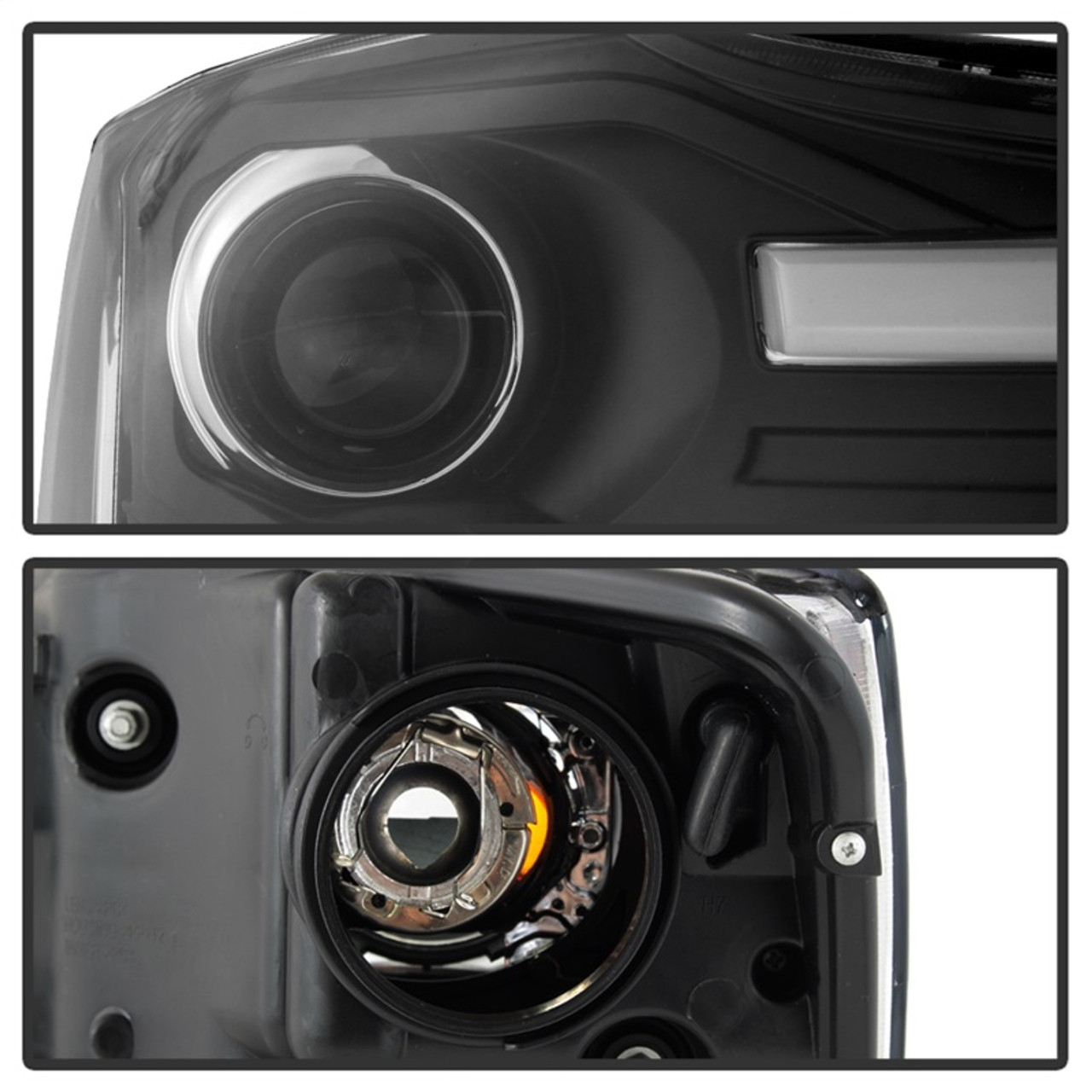 Spyder 04-15 Nissan Titan / 04-07 Nissan Armada V2 Projector Headlights - Black PRO-YD-NTI04-DRL-BK - 5085504