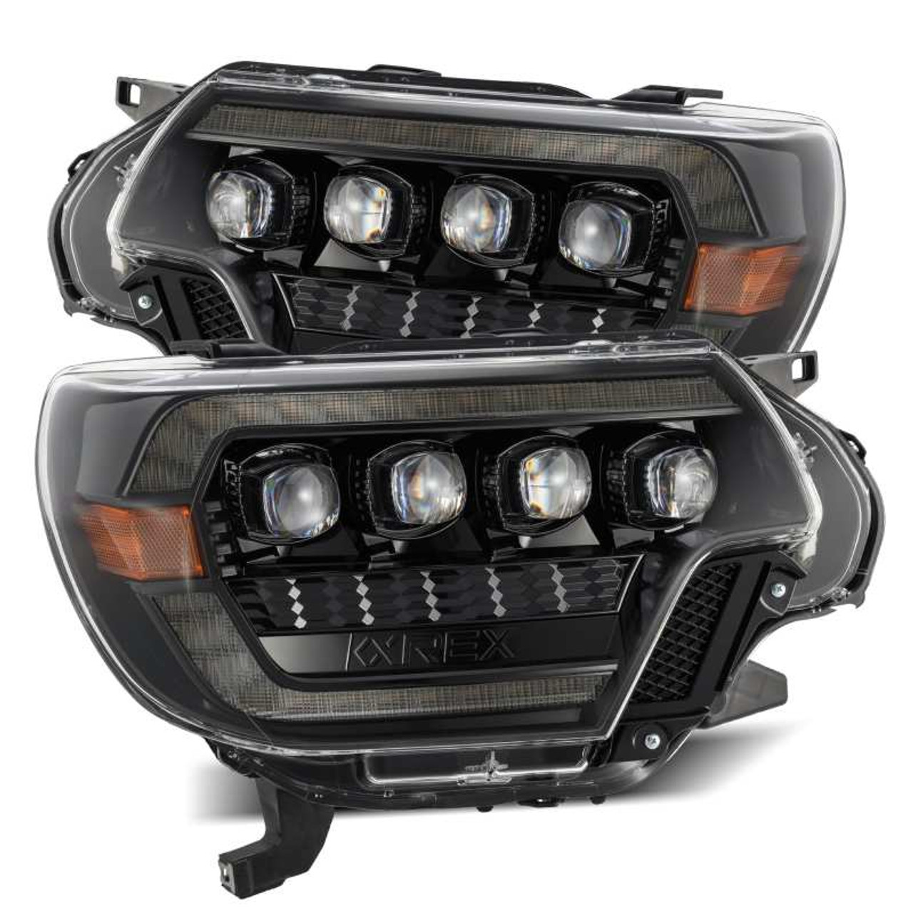 AlphaRex 12-15 Toyota Tacoma NOVA LED Proj Headlights Plank Alpha Blk w/Activ Light/Seq Signal/DRL - 880752