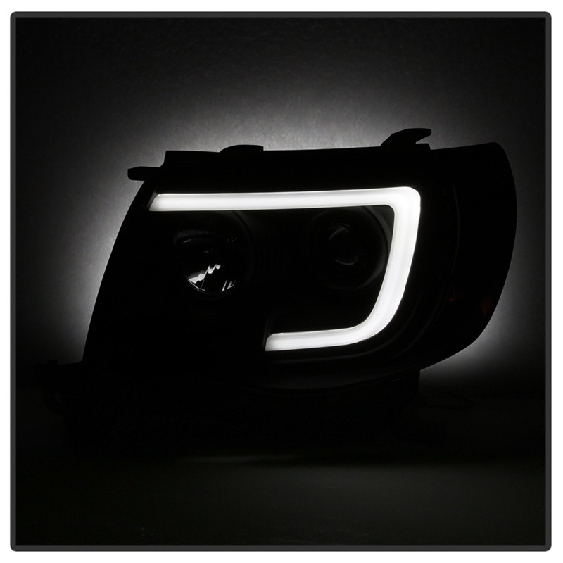 Spyder 05-11 Toyota Tacoma Ver 2 Proj Headlights - Light Bar DRL - Black Smoke PRO-YD-TT05V2-LB-BSM - 5085771