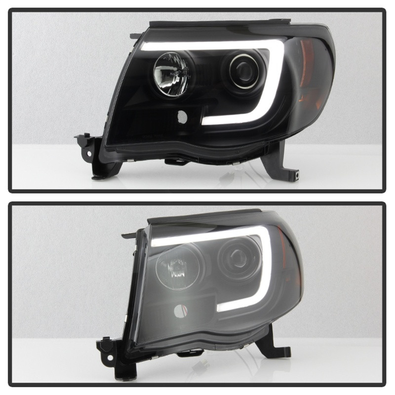 Spyder 05-11 Toyota Tacoma Ver 2 Proj Headlights - Light Bar DRL - Black Smoke PRO-YD-TT05V2-LB-BSM - 5085771