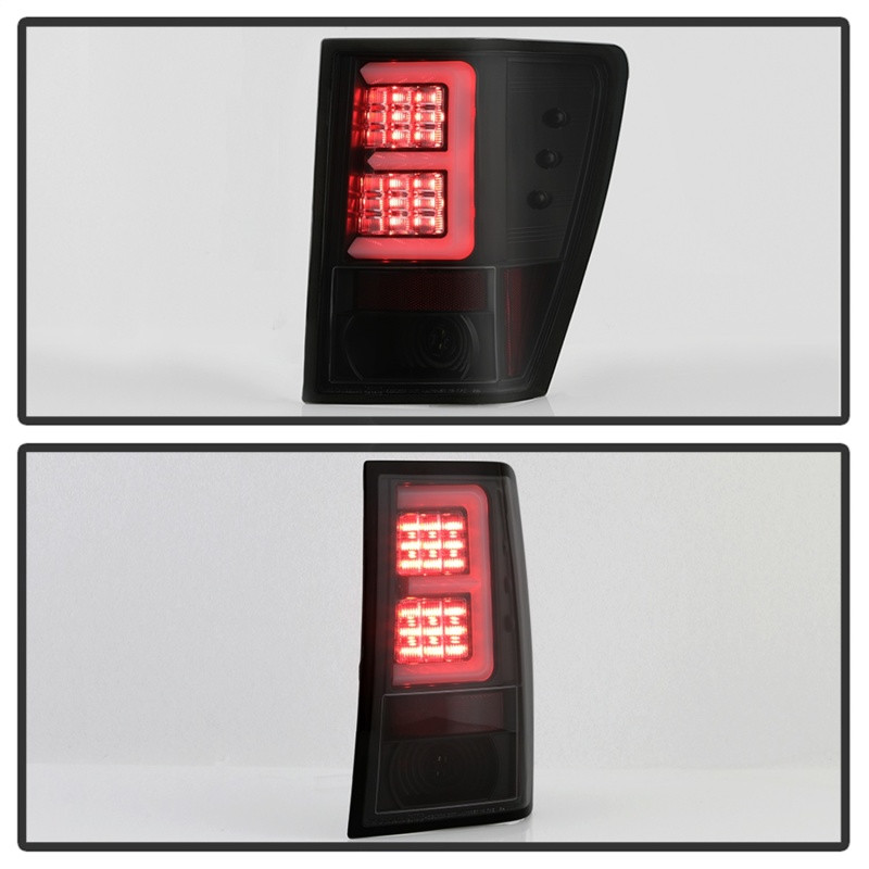 Spyder 07-10 Jeep Grand Cherokee Light Bar LED Tail Lights - Black Smoke ALT-YD-JGC07V2-LB-BSM - 5086662