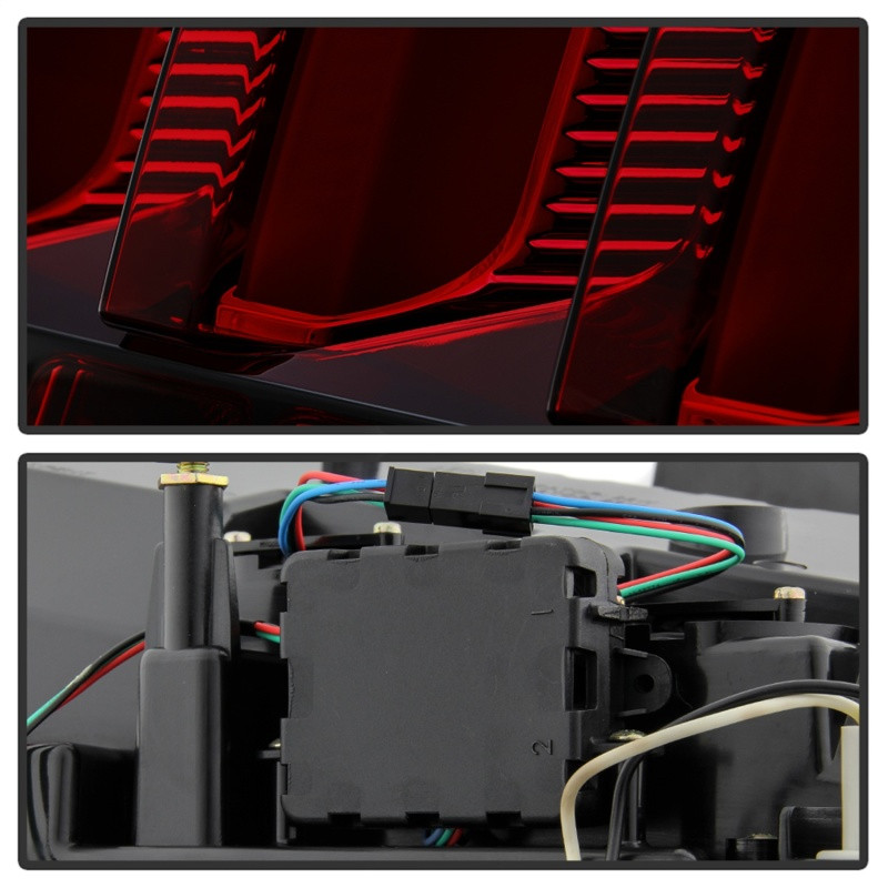 Spyder 05-09 Ford Mustang (Red Light Bar) LED Tail Lights - Smoke ALT-YD-FM05V3-RBLED-SM - 5086723