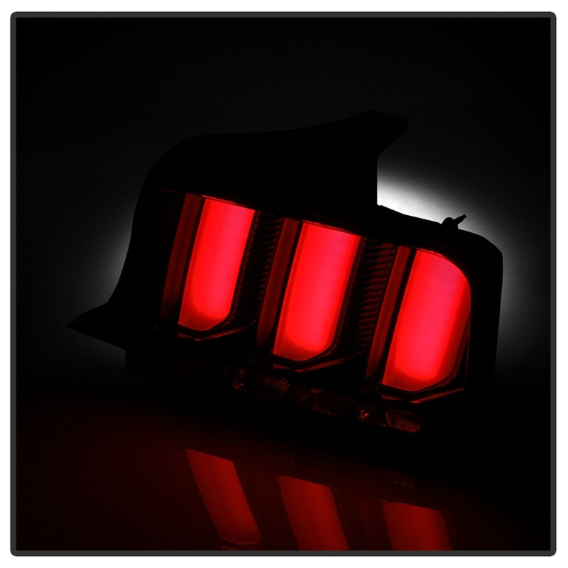 Spyder 05-09 Ford Mustang (Red Light Bar) LED Tail Lights - Smoke ALT-YD-FM05V3-RBLED-SM - 5086723