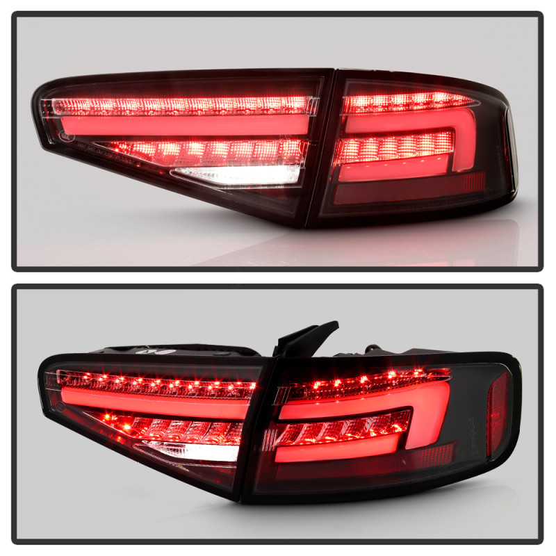 Spyder 13-16 Audi A4 4DR LED Tail Lights LED Clear Reverse Lights - Black ALT-YD-AA413-SEQ-BK - 5087171