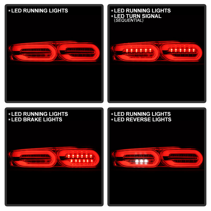 Spyder Chevy Camaro 16-18 Halogen LED Tail Lights Chrome ALT-YD-CCAM16HAL-SEQ-C - 5087225