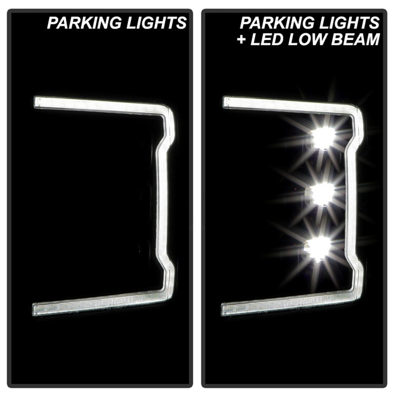 Spyder Ford F-250/F-350/F450 17-18 Full LED Headlights Chrome PRO-YD-FS17HALAP-SEQ-BK - 5087430