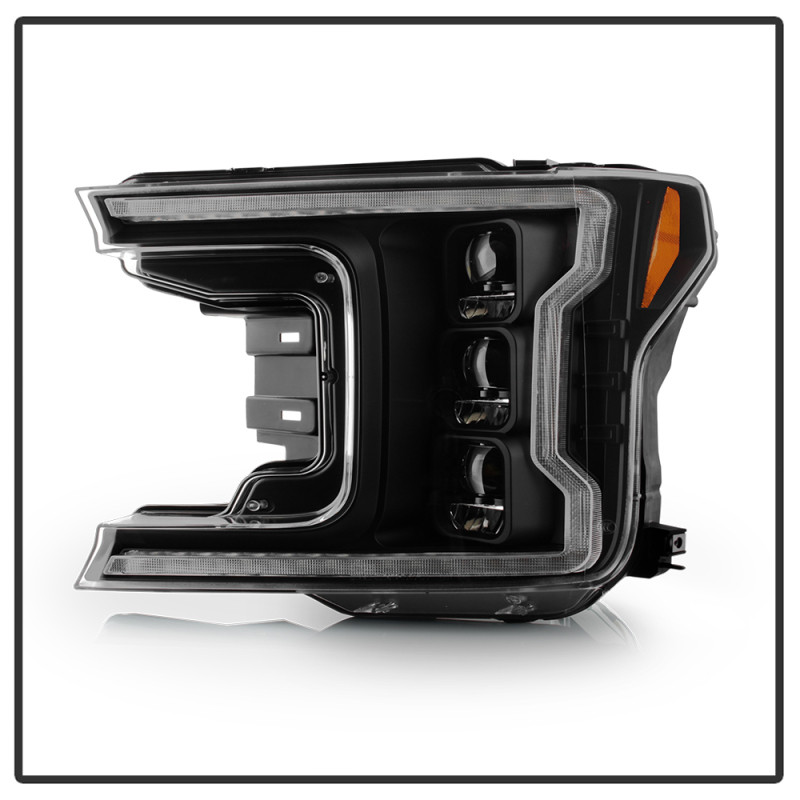 Spyder 18-20 Ford F-150 Headlights - Halogen Model Only - DRL LED - Black PRO-YD-FF15018HALAP-SEQ-BK - 5088475