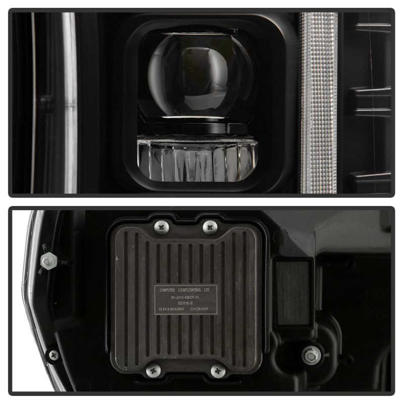 Spyder 18-20 Ford F-150 Headlights - Halogen Model Only - DRL LED - Black PRO-YD-FF15018HALAP-SEQ-BK - 5088475