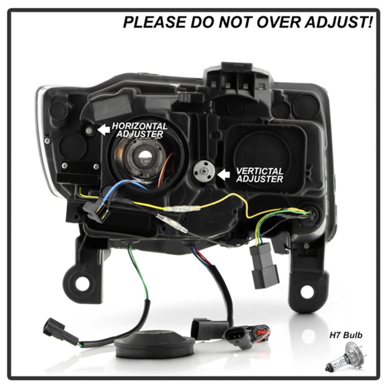 Spyder 14-21 Jeep Grand Cherokee Proj Headlights - Halogen Model Only - PRO-YD-JGC14HALSI-SBGR-BK - 5088949