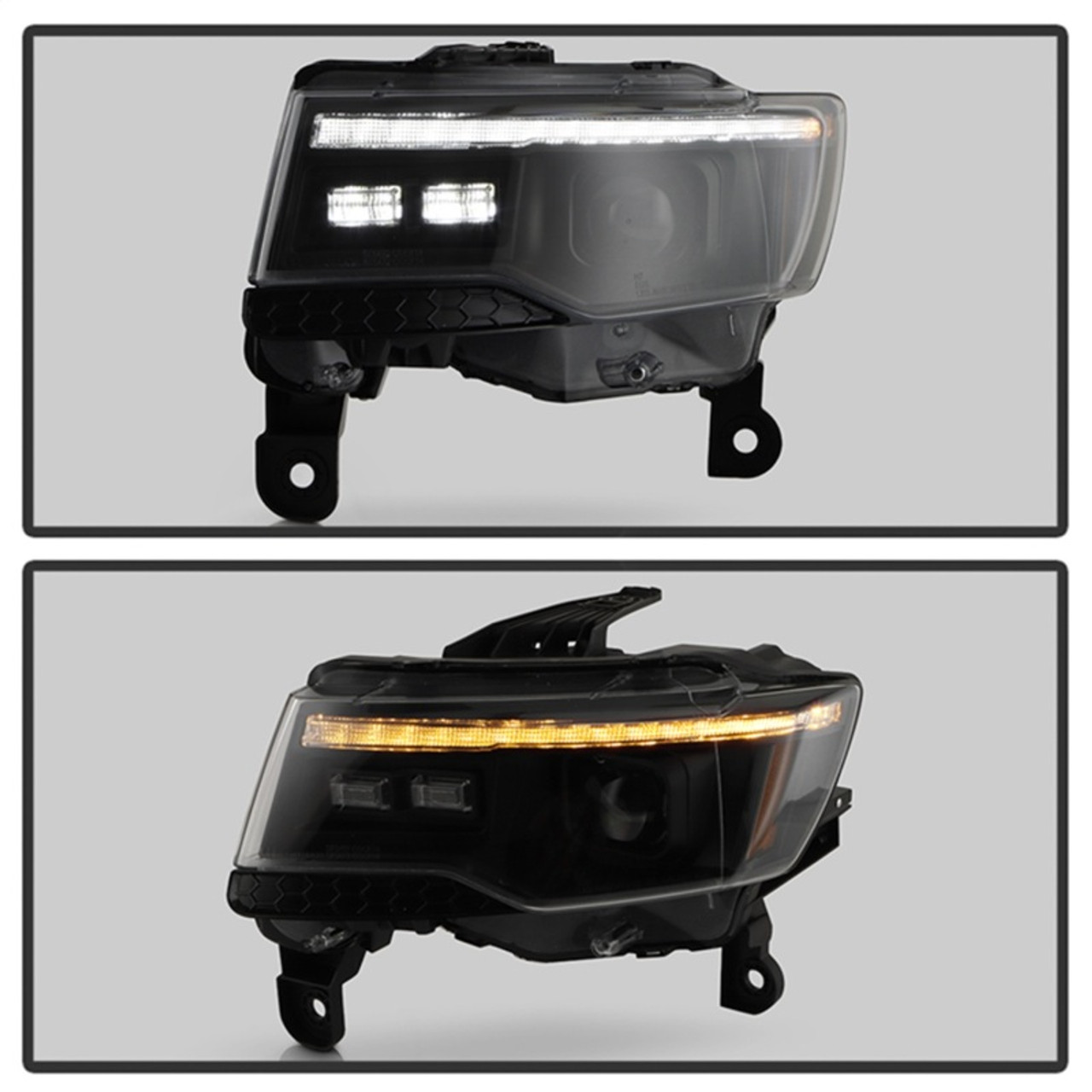 Spyder 14-21 Jeep Grand Cherokee Proj Headlights - Halogen Model Only - PRO-YD-JGC14HALSI-SBGR-BK - 5088949