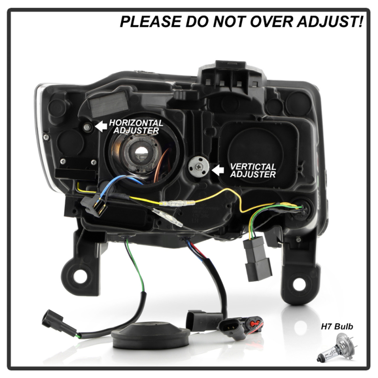 Spyder 14-21 Jeep Grand Cherokee Proj Headlights - Halogen Model Only - PRO-YD-JGC14HALSI-SBGR-BK - 5088949