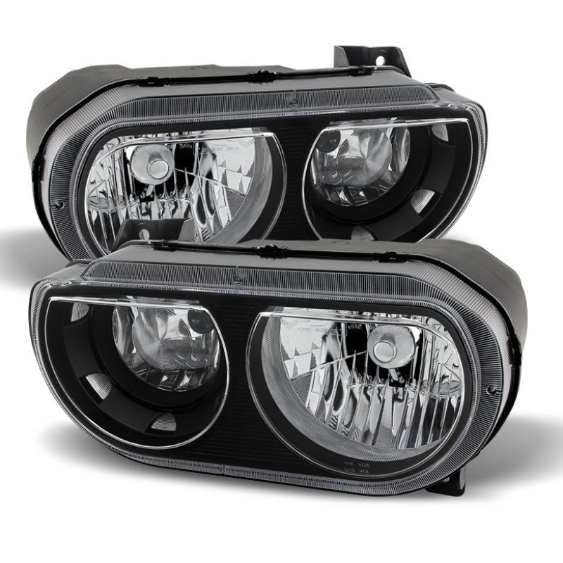 xTune Dodge Challenger 08-13 Halogen Only (Does Not Fit Hid Model) Headlights Black HD-JH-DCHAL08-BK - 9026317