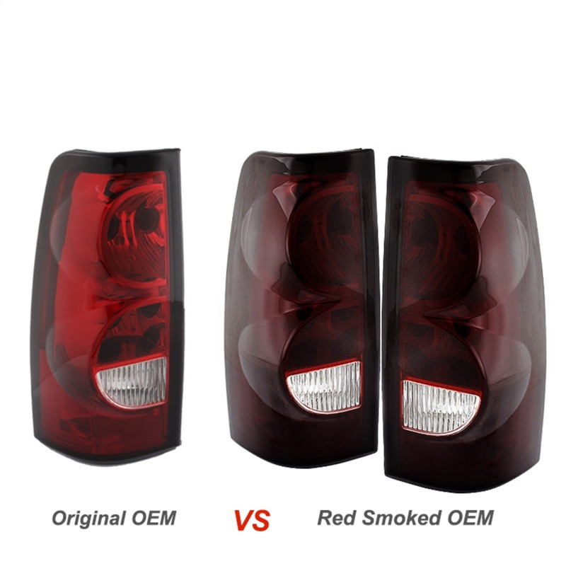 xTune Chevy Silverado 1500-2500-3500 03-06 OEM Style Tail Lights Red Smoked ALT-JH-CS03-OE-RSM - 9026355