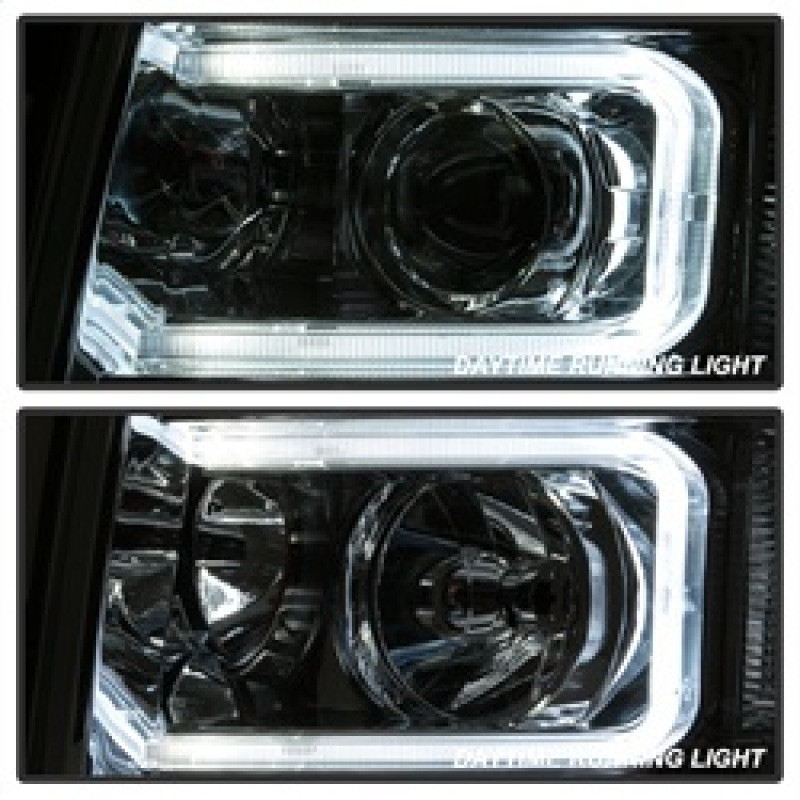 xTune Chevy Silverado 1500/2500/3500 07-13 Halo Projector Headlights Chrome PRO-JH-CS07-LED-C - 9027802