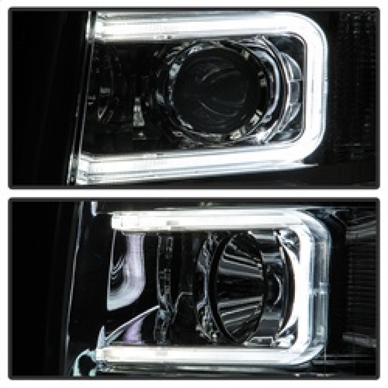 xTune Chevy Silverado 1500/2500/3500 07-13 Halo Projector Headlights Chrome PRO-JH-CS07-LED-C - 9027802