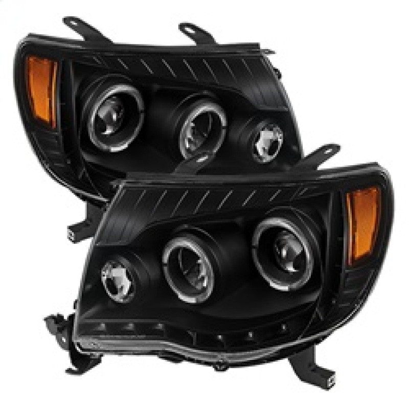 xTune Toyota Tacoma 05-11 Halo Projector Headlights Black PRO-JH-TT05-LED-BK - 9027857