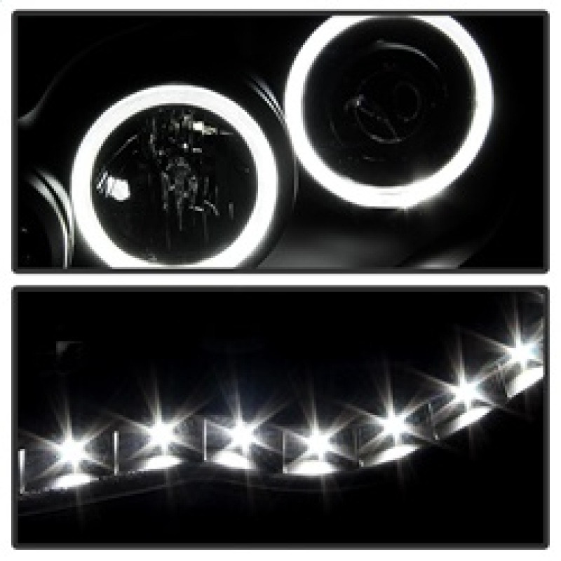 xTune Toyota Tacoma 05-11 Halo Projector Headlights Black PRO-JH-TT05-LED-BK - 9027857