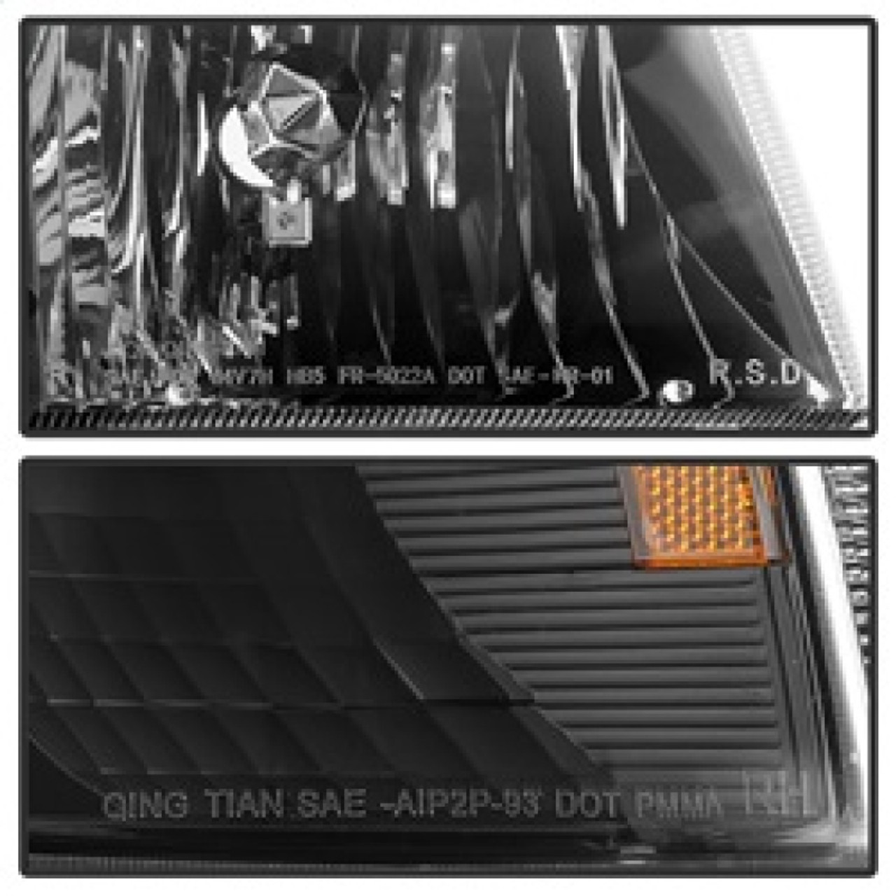 xTune Ford Ranger 93-97 Crystal Headlights w/ Corner Lights 4pcs Sets Black HD-JH-FR93-SET-BK - 9029363