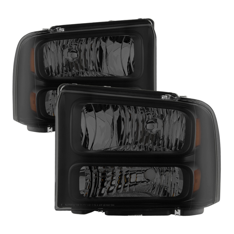xTune Ford F250 F350 F450 Superduty Excursion 99-04 Headlights Black Smoked HD-JH-FF25099-HA-BSM - 9033001