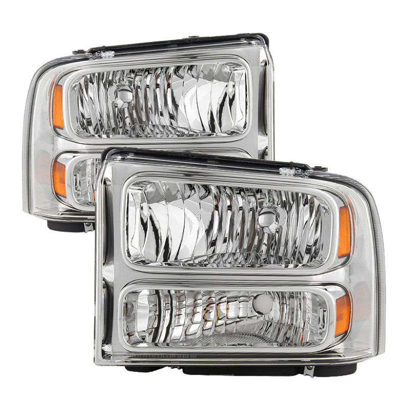 xTune Ford F250 F350 F450 Superduty Excursion 99-04 Headlights Chrome HD-JH-FF25099-HA-C - 9033018