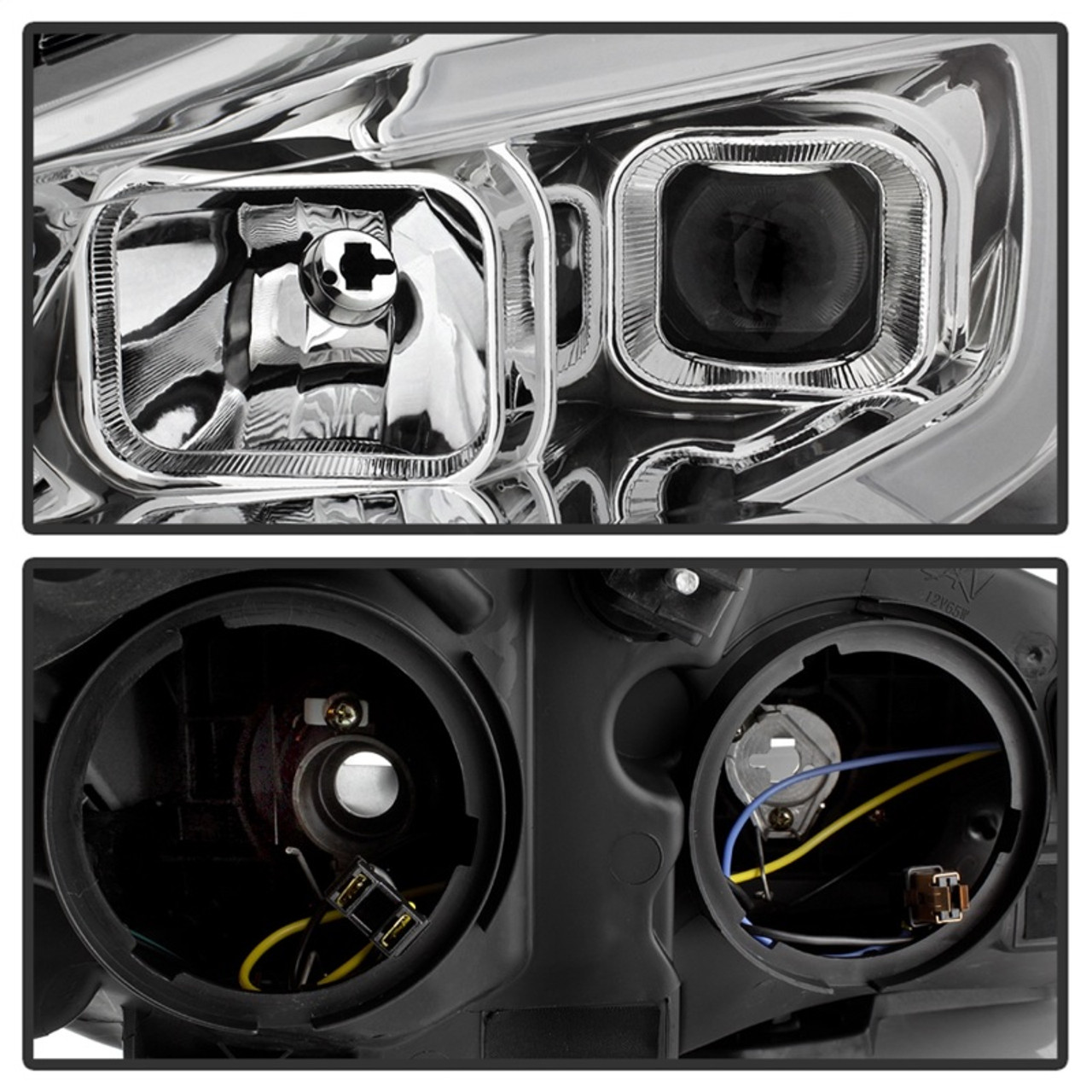 xTune 13-16 Ford Escape 13-16 LED Light Bar Halogen Proj Headlights - Chrome (PRO-JH-FESCA13-LB-C) - 9042928