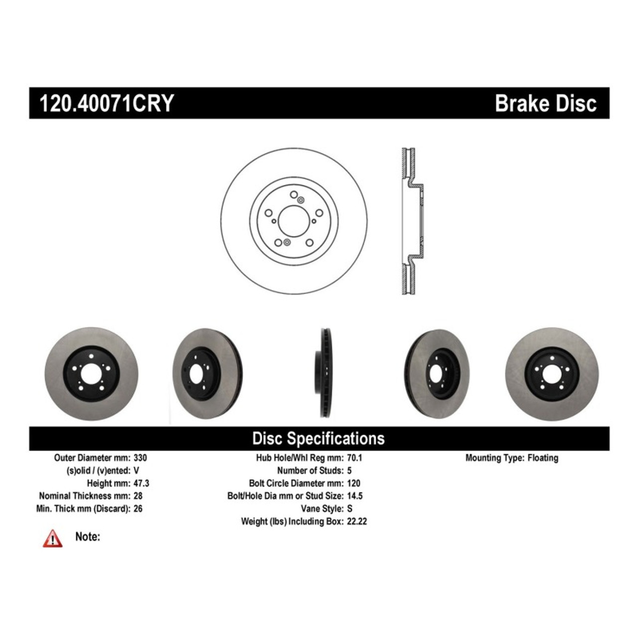 Stoptech 07-13 Acura MDX / 14-17 Acura RLX Cryo Premium Front Brake Rotor - 120.40071CRY