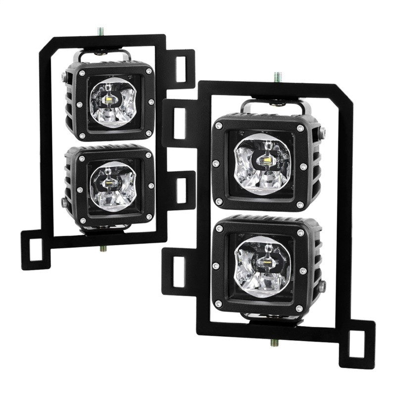 Spyder Dodge Ram 2013-2018 1500 Only Full LED Fog Lights W/Bracket and Universal Switch- Clear - 9045424