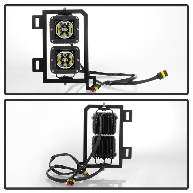 Spyder Dodge Ram 2013-2018 1500 Only Full LED Fog Lights W/Bracket and Universal Switch- Clear - 9045424