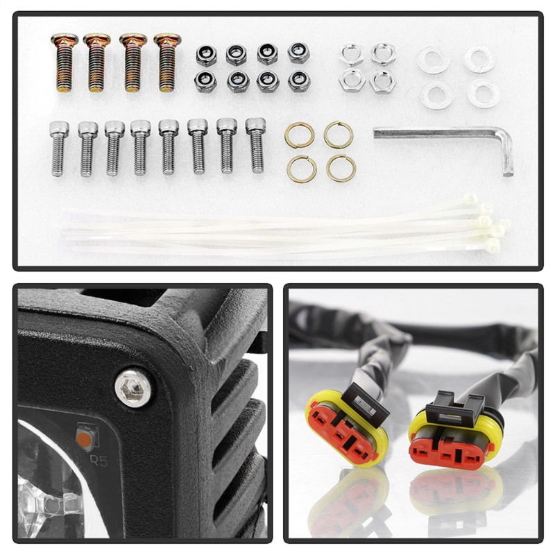 Spyder Dodge Ram 2013-2018 1500 Only Full LED Fog Lights W/Bracket and Universal Switch- Clear - 9045424