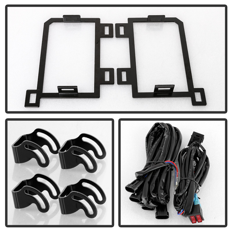 Spyder Dodge Ram 2013-2018 1500 Only Full LED Fog Lights W/Bracket and Universal Switch- Clear - 9045424