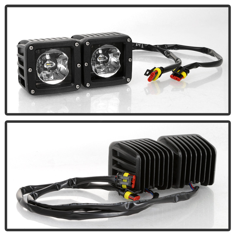 Spyder Dodge Ram 2013-2018 1500 Only Full LED Fog Lights W/Bracket and Universal Switch- Clear - 9045424