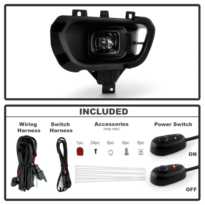 Spyder 19-23 Ford Ranger Full LED OEM Style Fog Lights w/ Switch - Clear (FL-FR19-LED-C) - 9051166